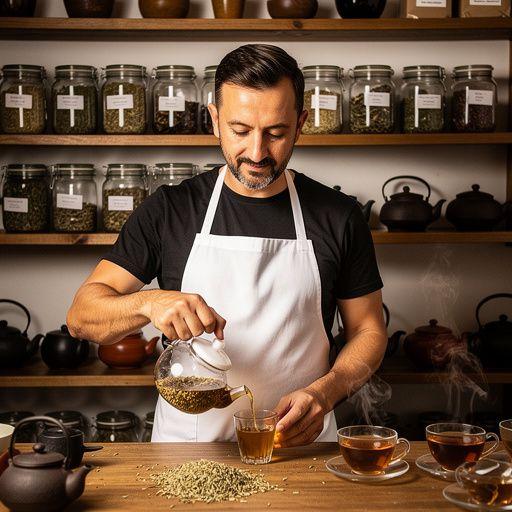 Édes ánizs ízű édeskömény tea gőzölgő csészében, mellette friss édeskömény magok.